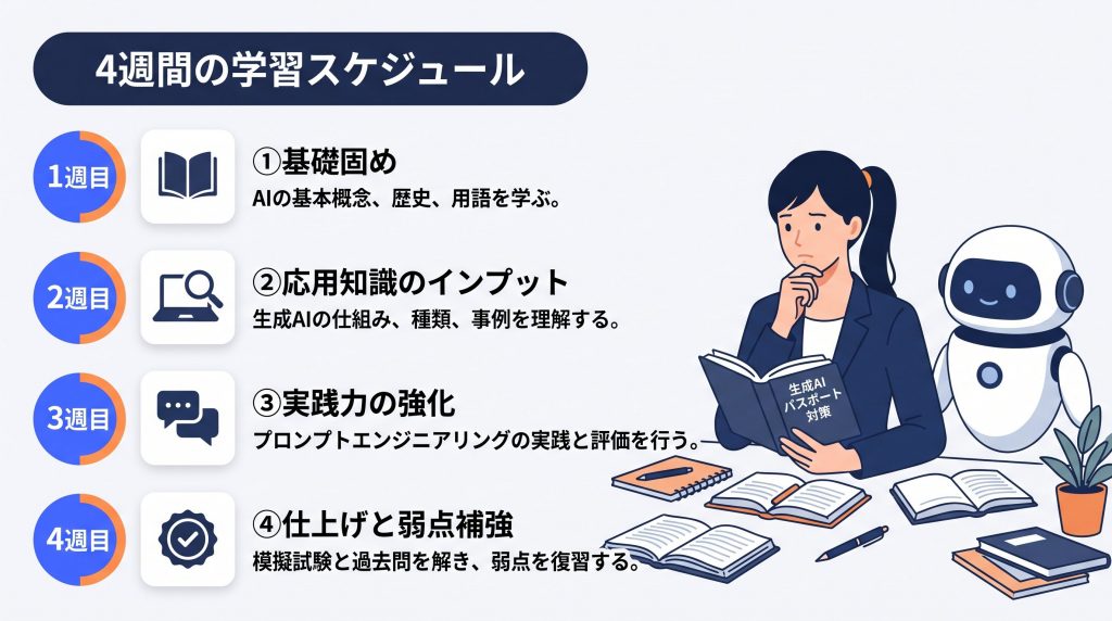 4週間の学習スケジュール例